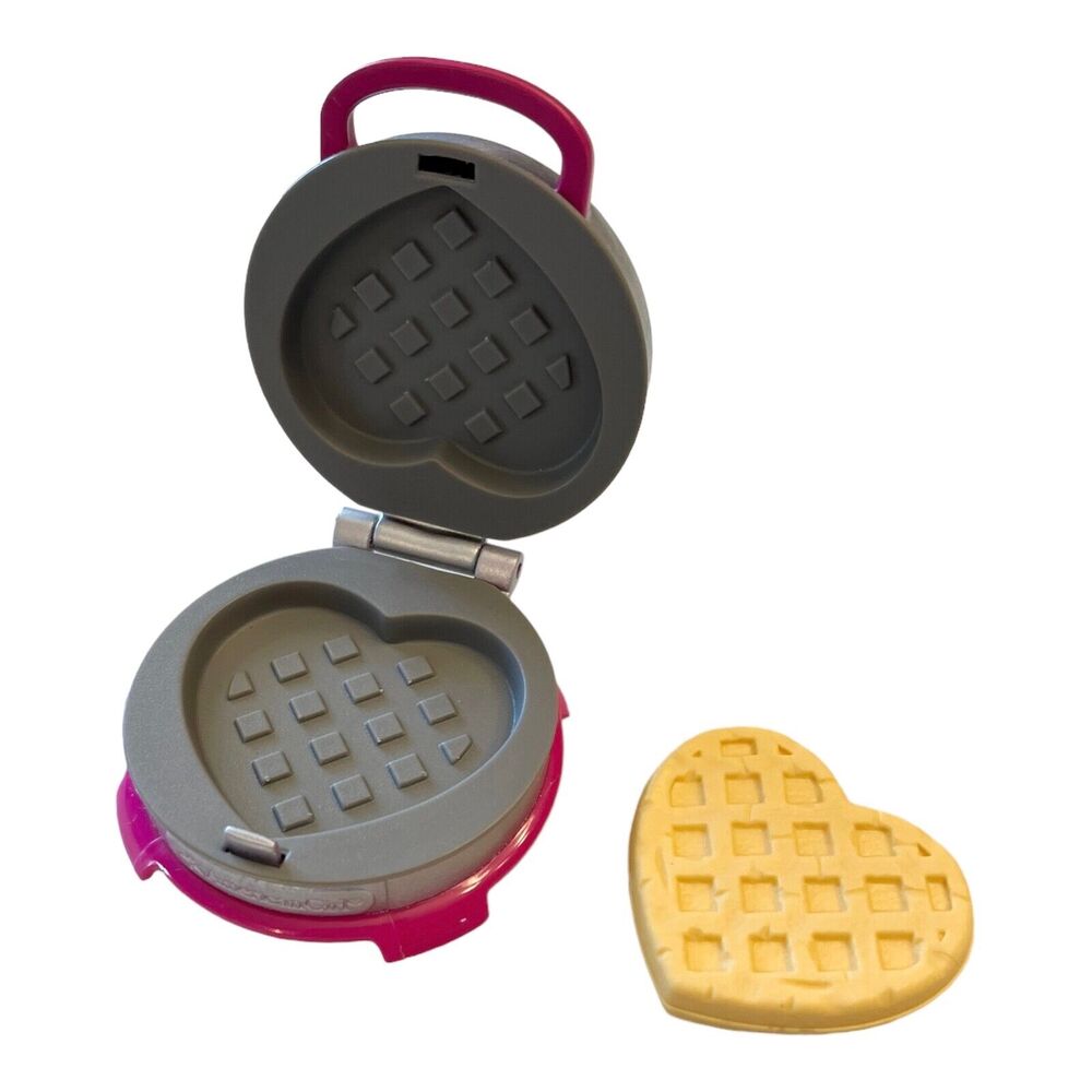 American Girl Waffle Iron Heart Shaped Play Food Doll Kitchen Accessories 2Pc